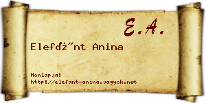 Elefánt Anina névjegykártya